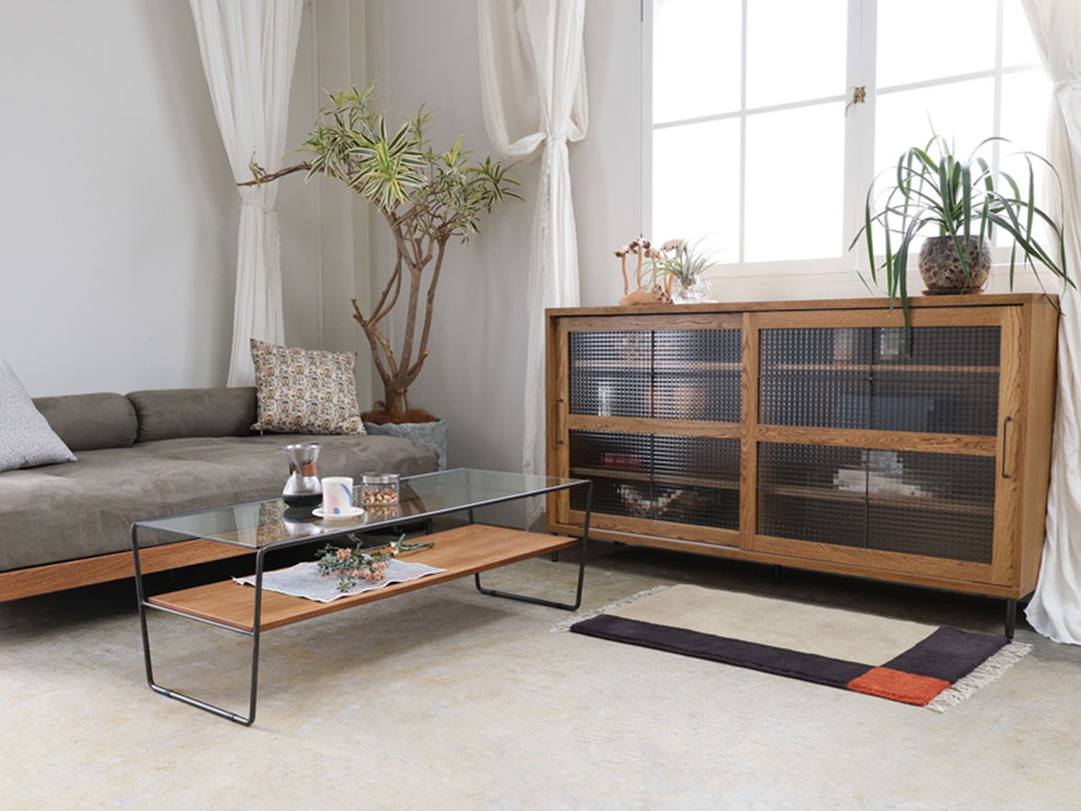 a.depeche cadeal slide glass low board 1500 / アデペシュ カデル スライドガラス ローボード 1500 （収納家具 > サイドボード・リビングボード） 3