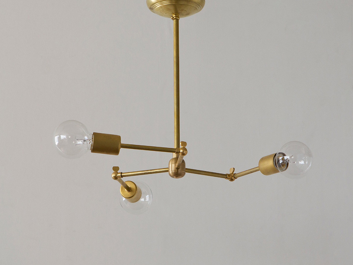 SOLID BRASS LAMP 3ARM 2