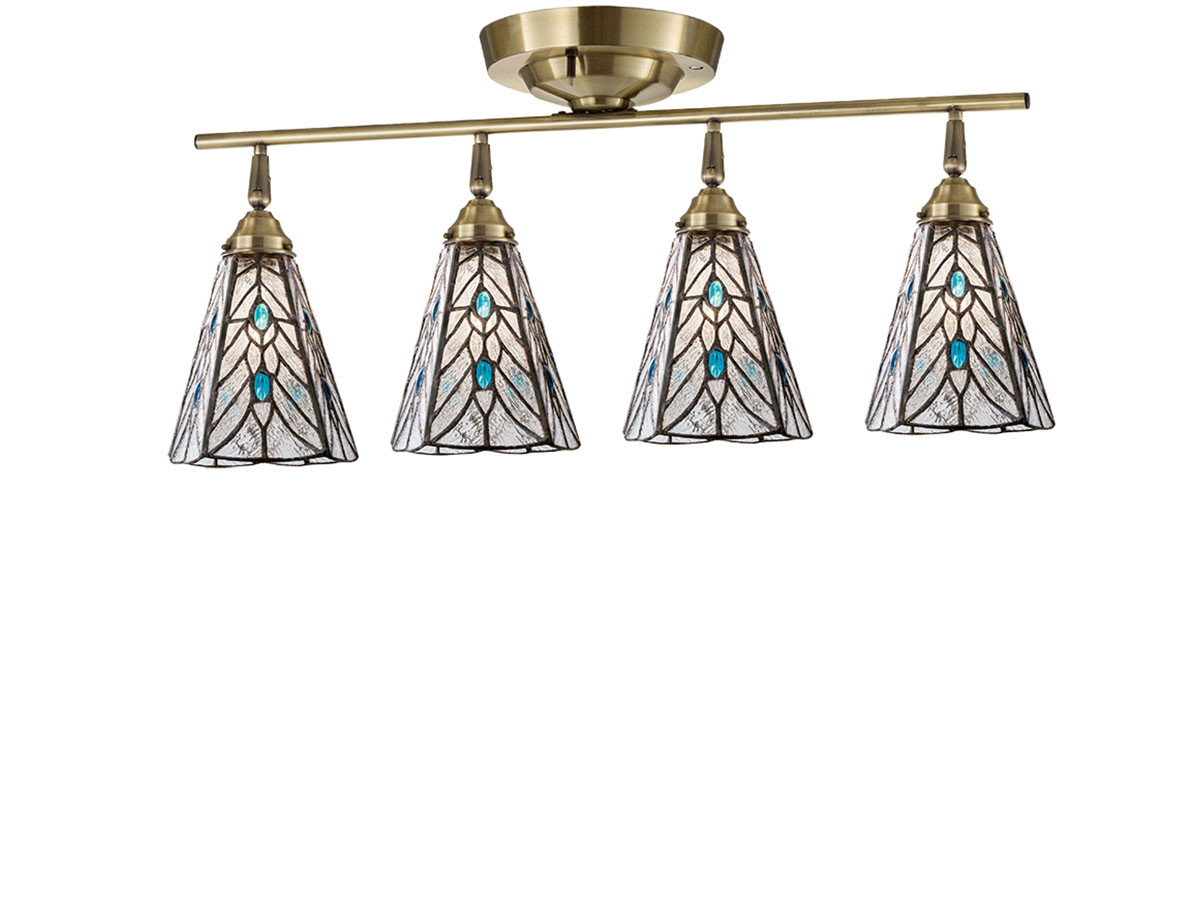 CUSTOM SERIES
4 Ceiling Lamp × Stained Glass Tears / カスタムシリーズ
4灯シーリングランプ × ステンドグラス（ティアーズ） （ライト・照明 > シーリングライト） 1