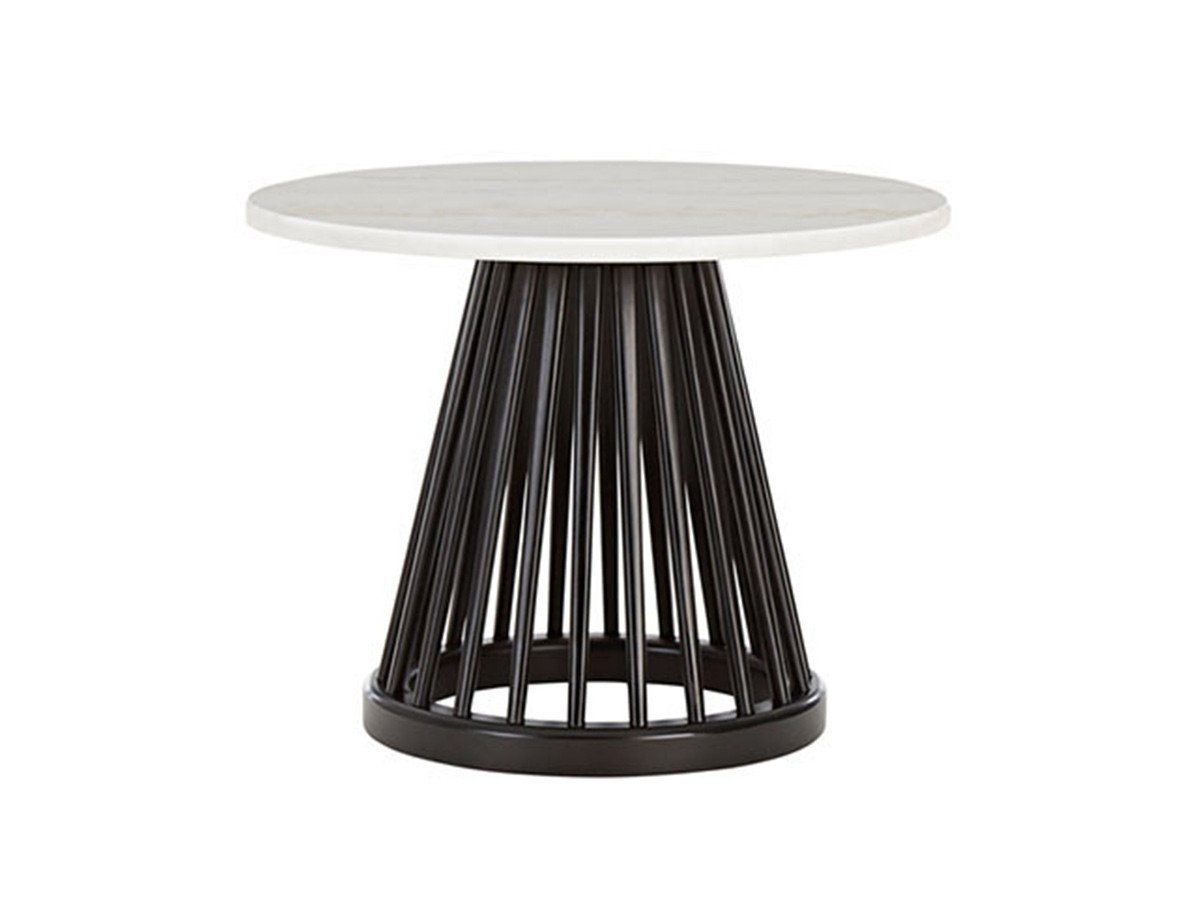 Fan Table Base + White Marble Top Round 600 1