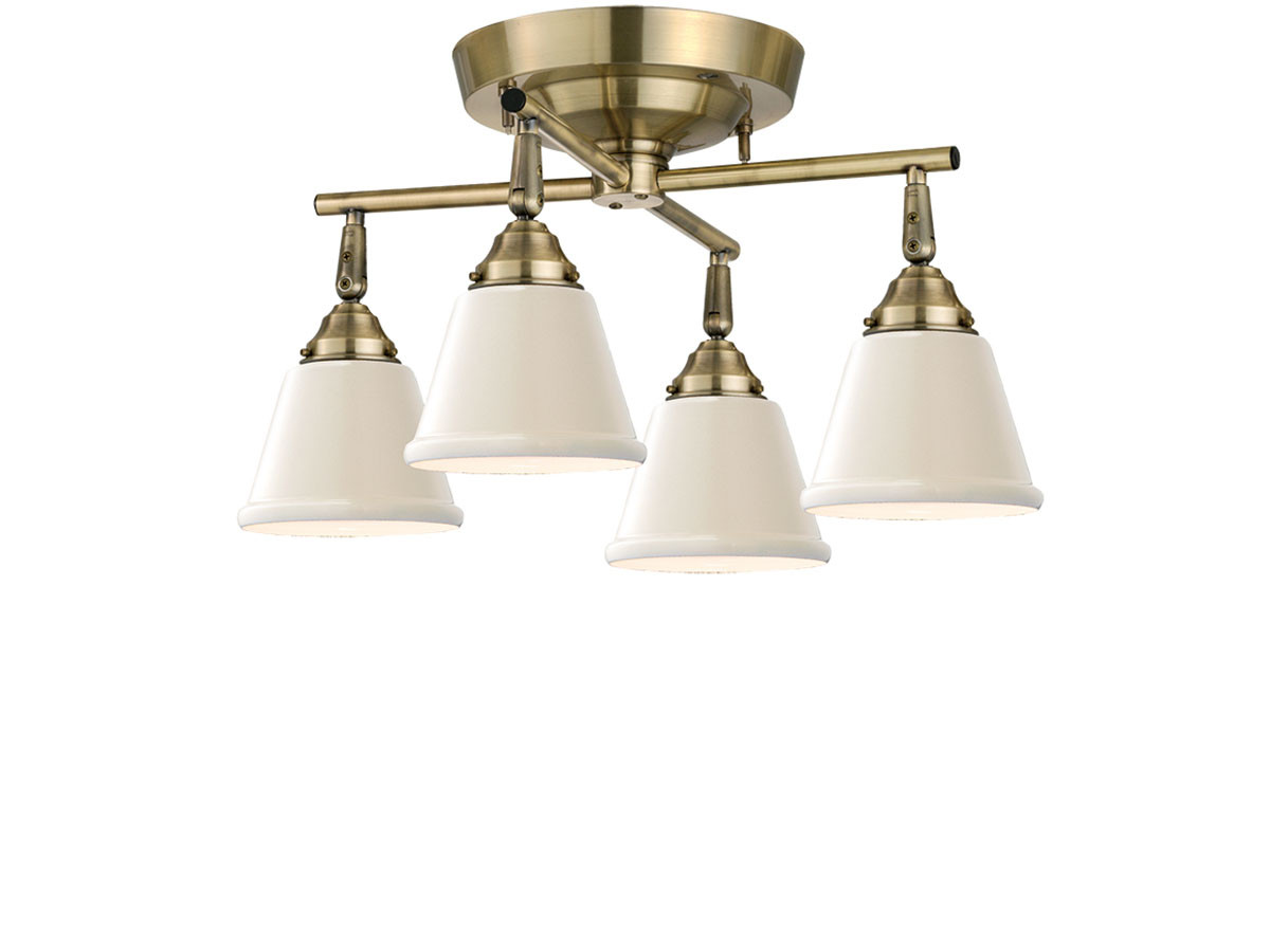 CUSTOM SERIES
4 Cross Ceiling Lamp × Mini Trap Enamel / カスタムシリーズ
4灯クロスシーリングランプ × ミニエナメル（トラップ） （ライト・照明 > シーリングライト） 1