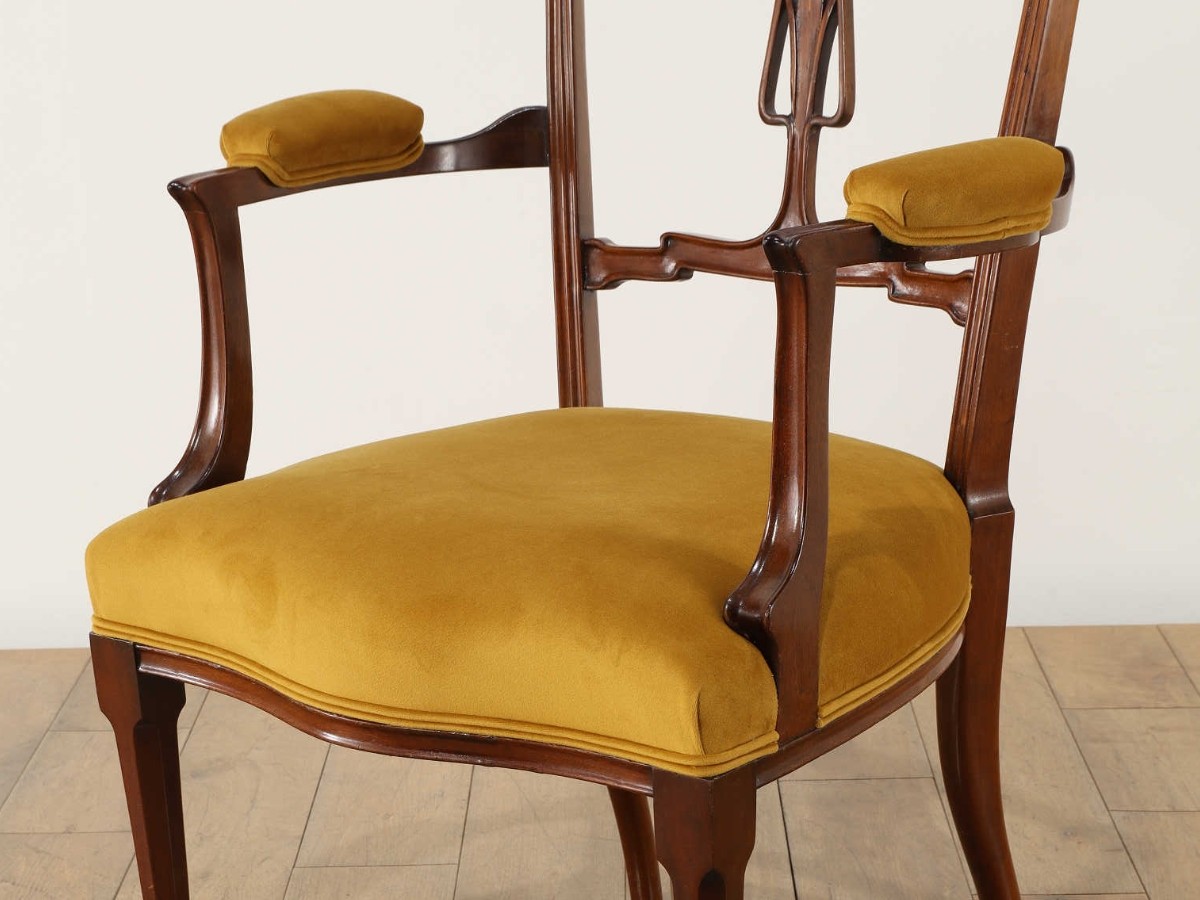 Lloyd's Antiques Real Antique 
Art Nouveau Dressing Armchair / ロイズ・アンティークス 英国アンティーク家具
アールヌーヴォー ドレッシングアームチェア （チェア・椅子 > ダイニングチェア） 10