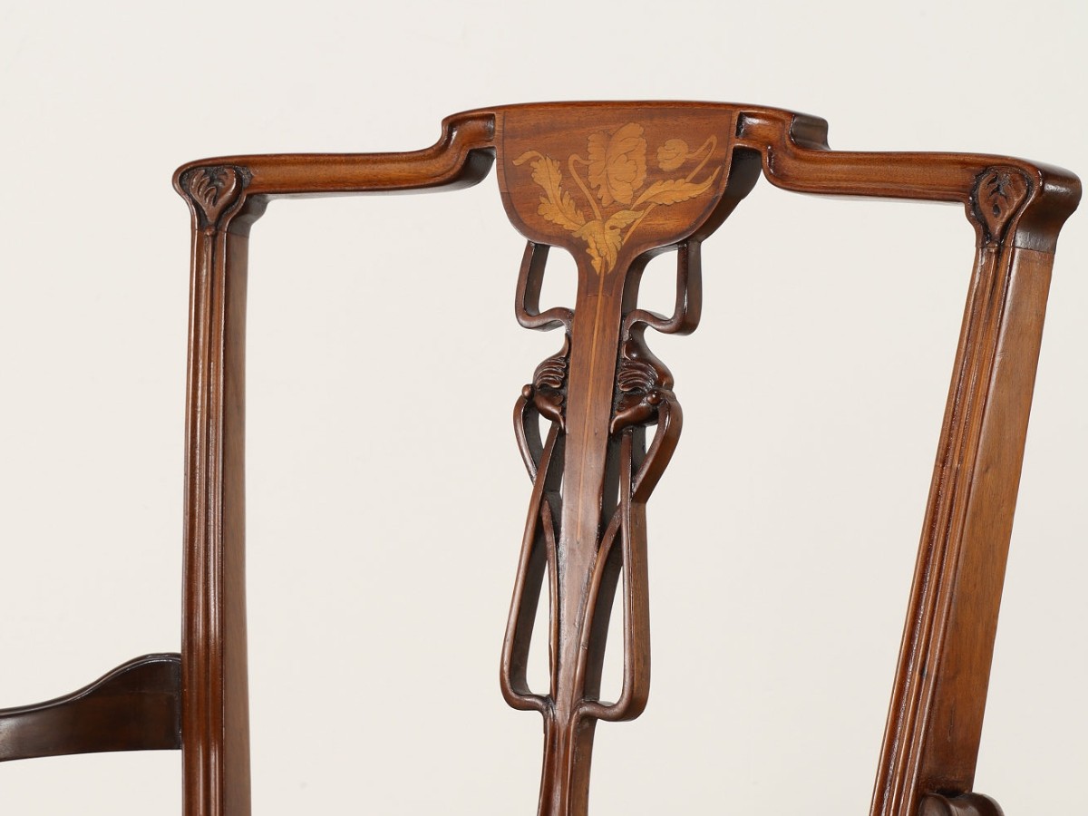 Lloyd's Antiques Real Antique 
Art Nouveau Dressing Armchair / ロイズ・アンティークス 英国アンティーク家具
アールヌーヴォー ドレッシングアームチェア （チェア・椅子 > ダイニングチェア） 7