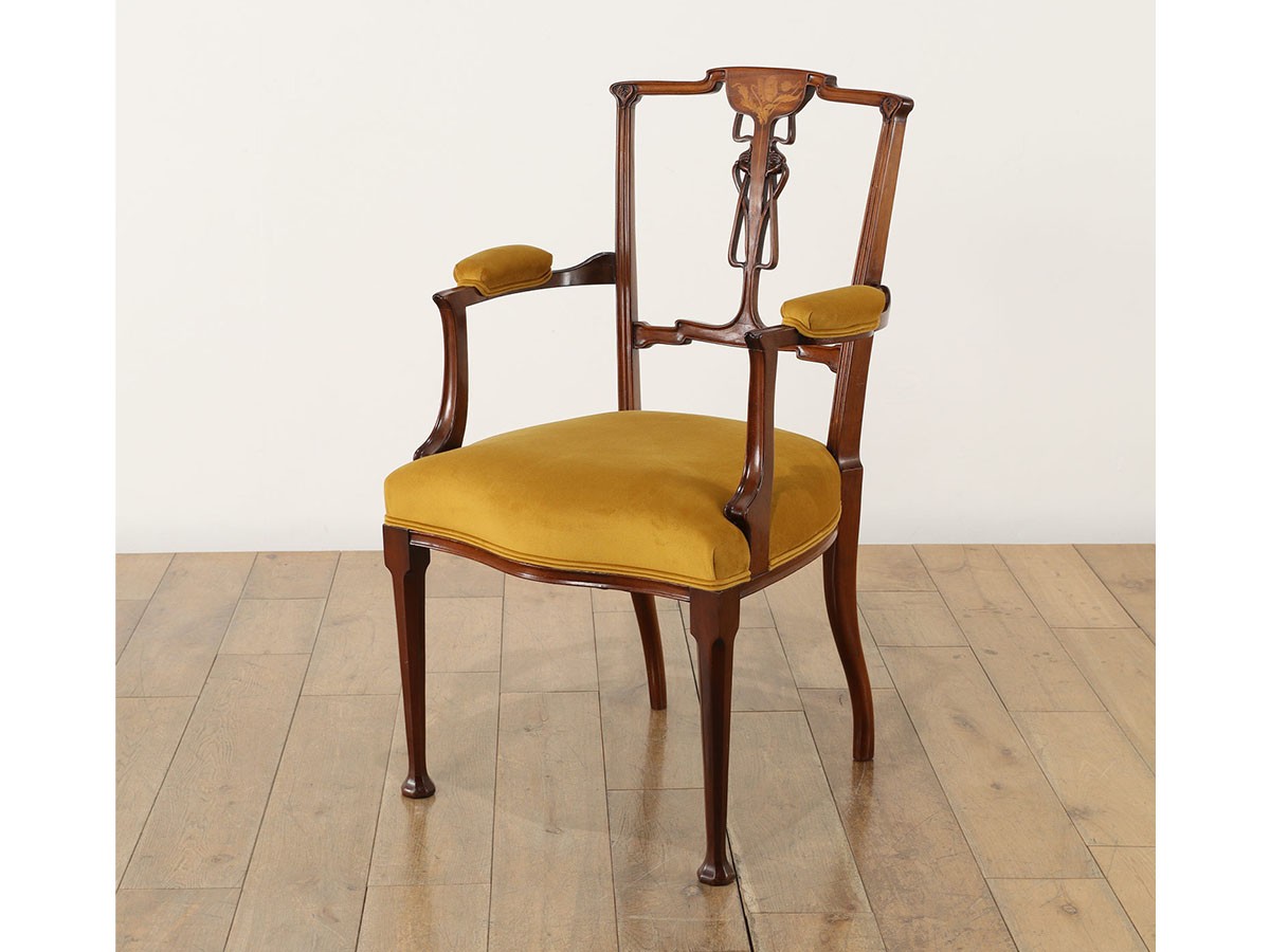 Lloyd's Antiques Real Antique 
Art Nouveau Dressing Armchair / ロイズ・アンティークス 英国アンティーク家具
アールヌーヴォー ドレッシングアームチェア （チェア・椅子 > ダイニングチェア） 5