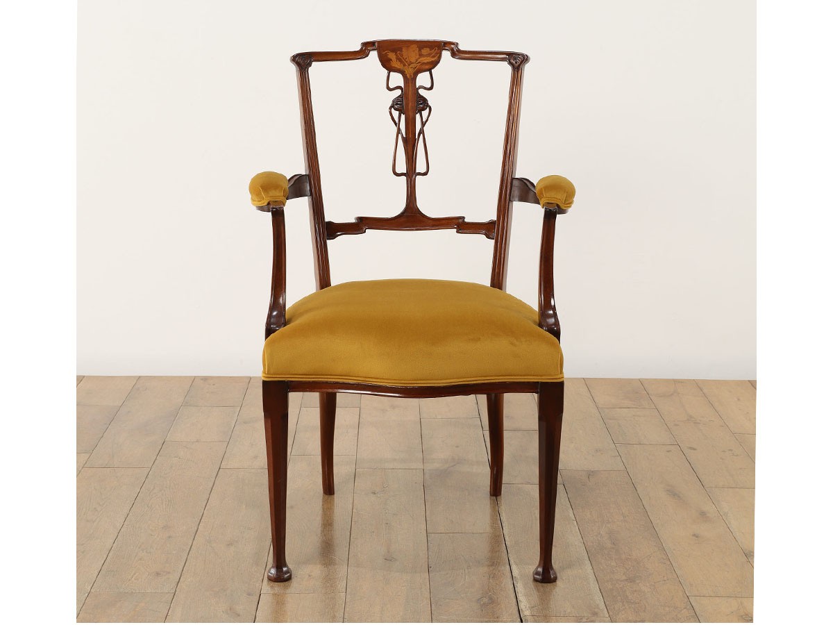 Lloyd's Antiques Real Antique 
Art Nouveau Dressing Armchair / ロイズ・アンティークス 英国アンティーク家具
アールヌーヴォー ドレッシングアームチェア （チェア・椅子 > ダイニングチェア） 2