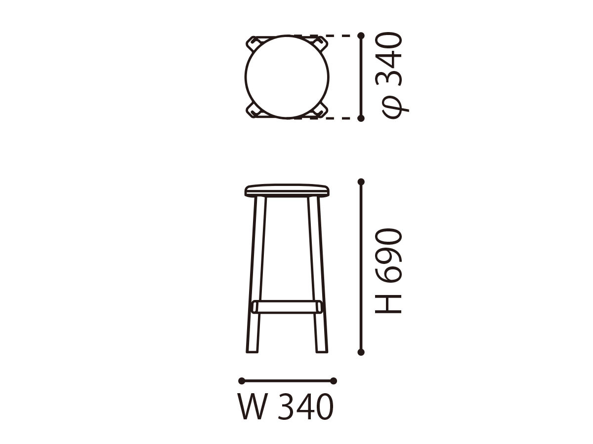 KARIMOKU NEW STANDARD ARCHIVE BARSTOOL PAD LOW / カリモクニュー