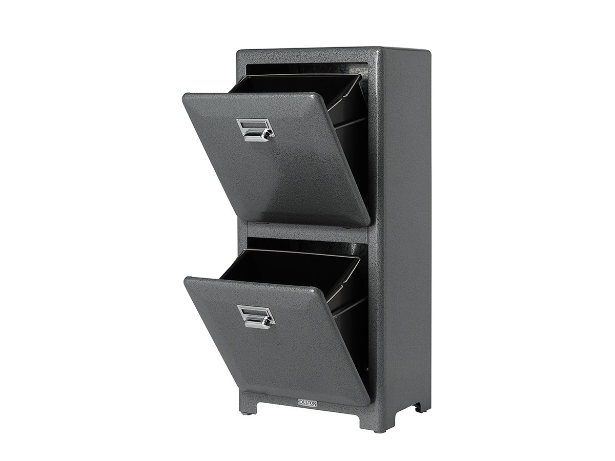 DULTON TRASH CAN DOUBLE DECKER / ダルトン トラッシュカン ダブルデッカー（ハンマートーングレー）
Model 100-133 （ごみ箱・玄関小物 > ごみ箱・ダストボックス） 3