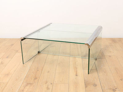 Lloyd's Antiques Real Antique VETRO Glass Top Coffee Table