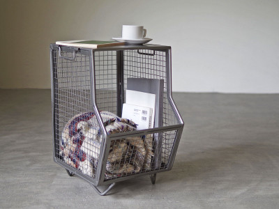 LIFE FURNITURE MESH BOX & TABLE マガジンラック
