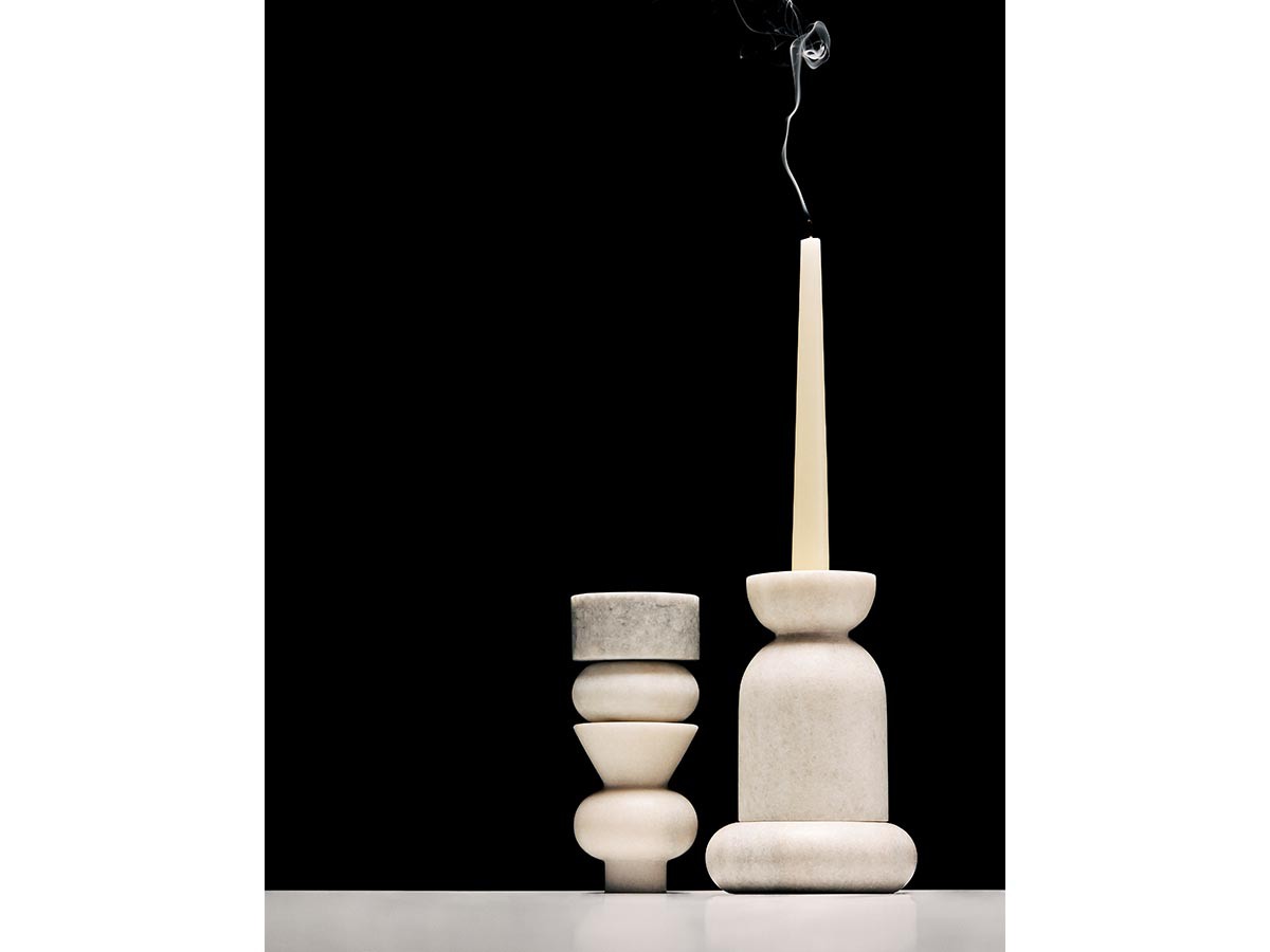 Tom Dixon. Stone Stacking Candleholder White / トム・ディクソン ストーン スタッキング キャンドルホルダー（ホワイト） （雑貨・その他インテリア家具 > キャンドルホルダー・キャンドルスタンド） 4