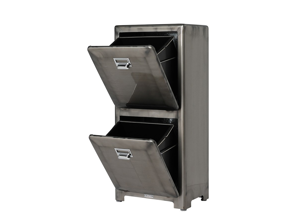 DULTON TRASH CAN DOUBLE DECKER / ダルトン トラッシュカン ダブルデッカー（ロウ）
Model 100-133 （ごみ箱・玄関小物 > ごみ箱・ダストボックス） 3
