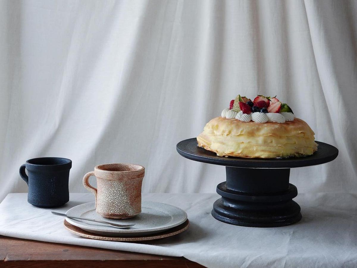 MISHIM POTTERY CREATION fractal cake stand L susu / ミシンポタリークリエイション フラクタル ケーキスタンド L（スス） （食器・テーブルウェア > ケーキスタンド） 6