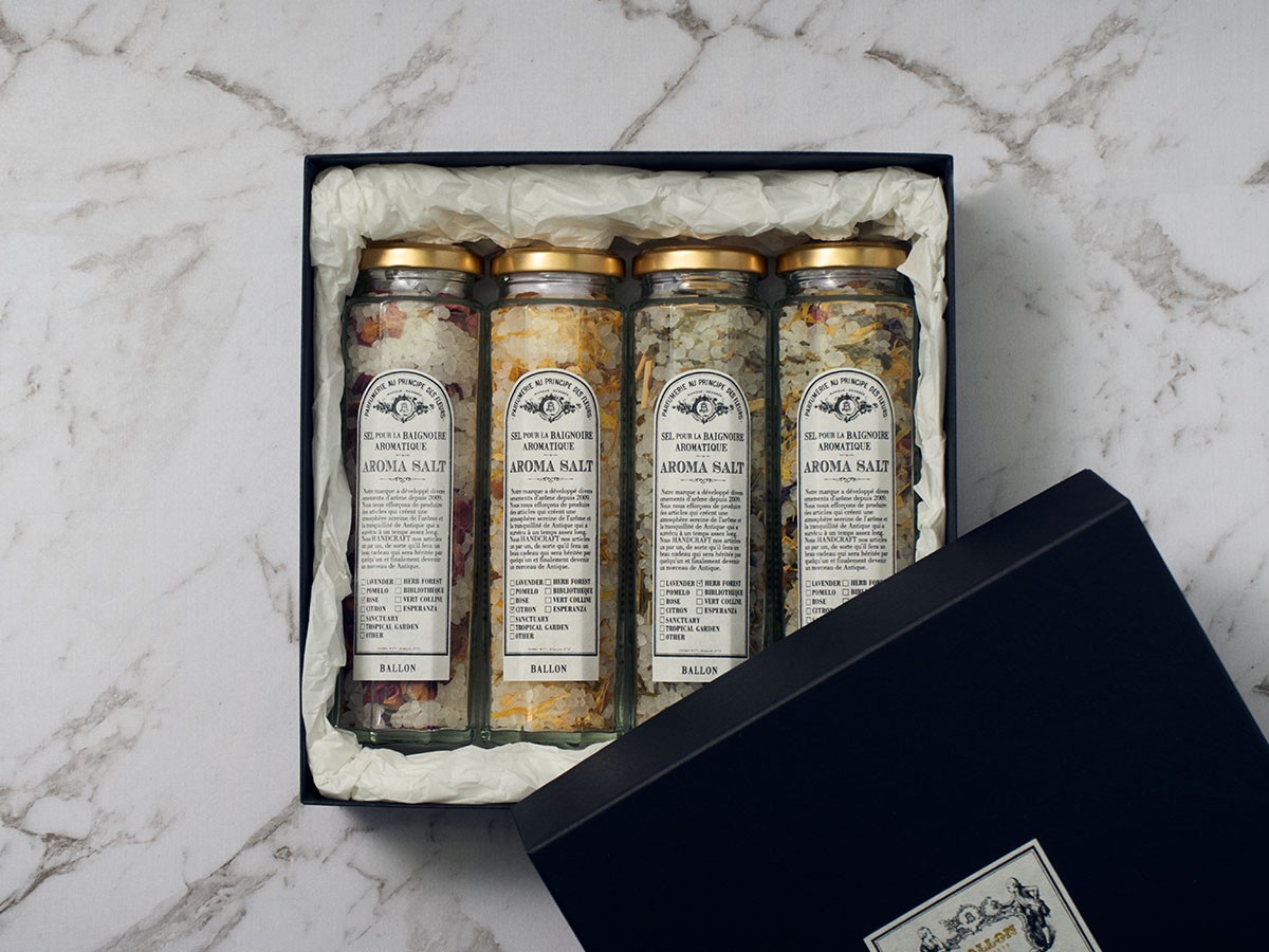 BALLON AROMA BATH SALT
GIFT SET OF 4 / バロン アロマバスソルト
ギフトセット（4本入り） （インテリア雑貨 > ボディケア） 2