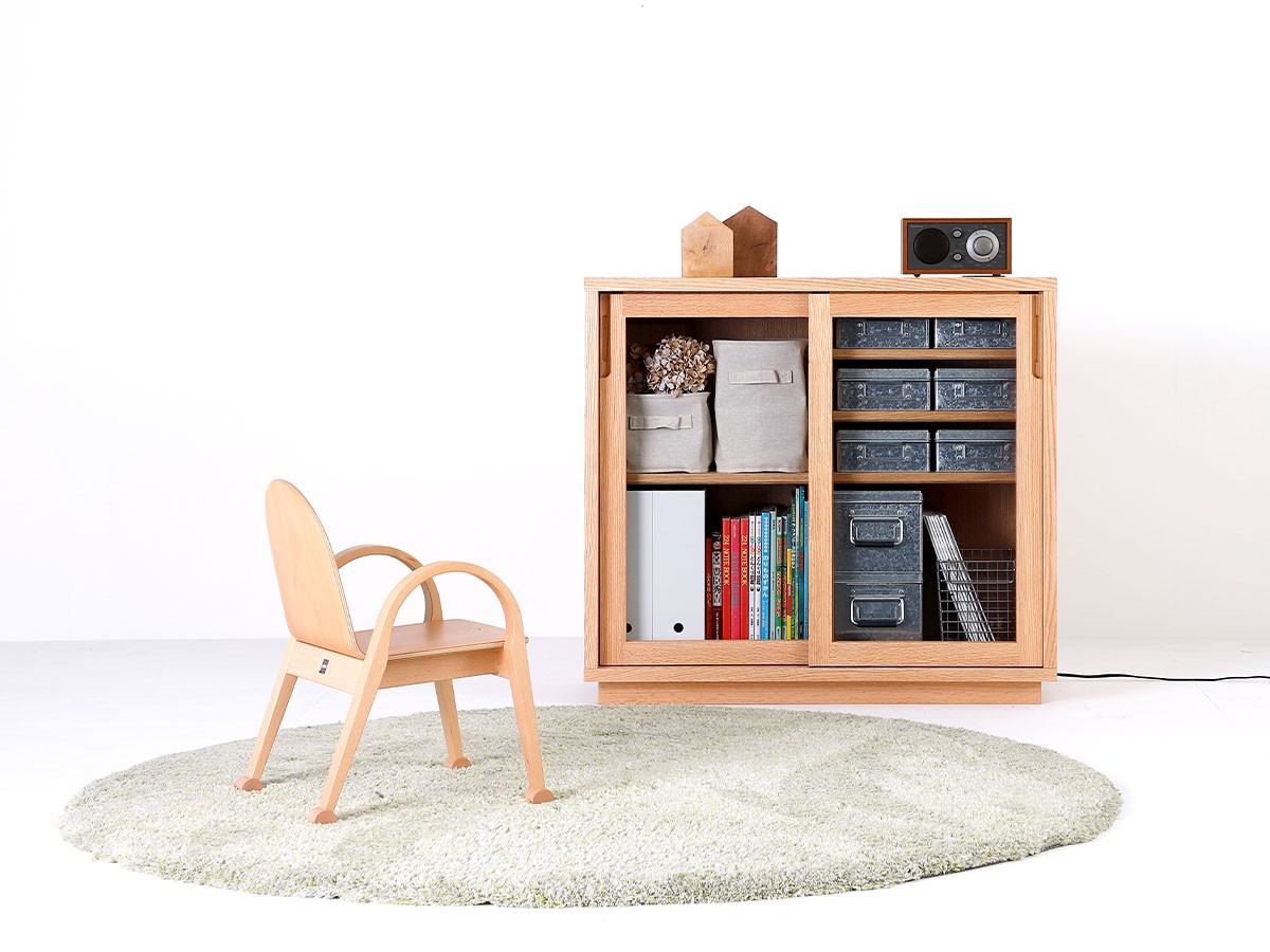 日進木工 ac-cent board SUU Sideboard / にっしんもっこう アクセントボード スー 引き戸サイドボード ガラス扉 （収納家具 > サイドボード・リビングボード） 6