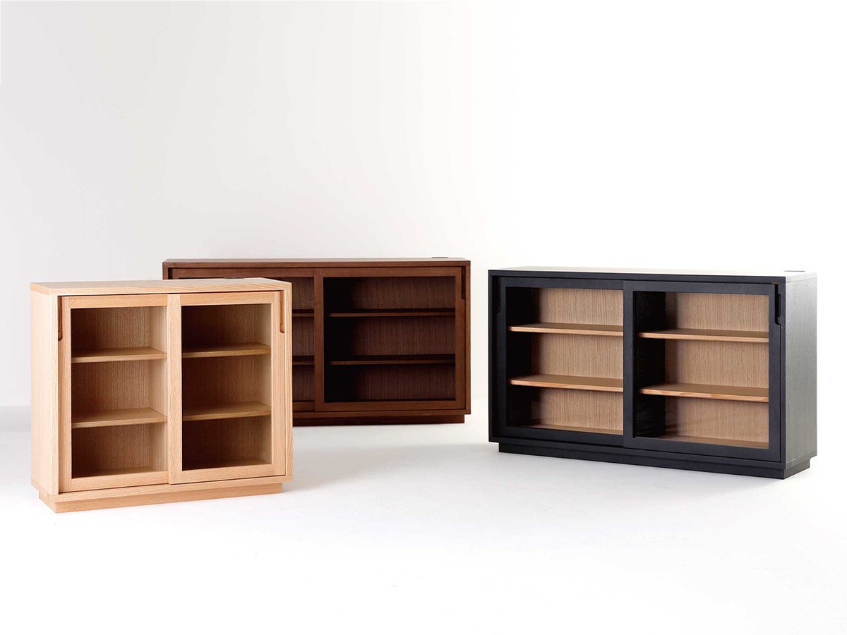 日進木工 ac-cent board SUU Sideboard / にっしんもっこう アクセントボード スー 引き戸サイドボード ガラス扉 （収納家具 > サイドボード・リビングボード） 5