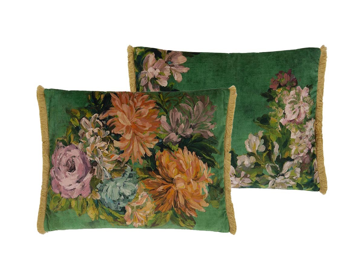 DESIGNERS GUILD Fleurs d'Artistes Velours Cushion / デザイナーズギルド フルール ダーティスト ベロア クッション 60 × 45cm （クッション > クッション・クッションカバー） 1