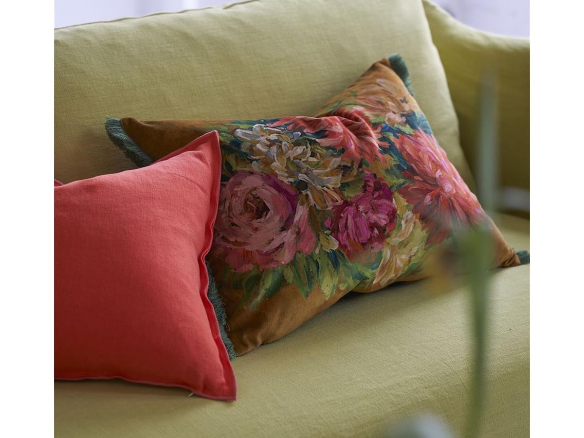 DESIGNERS GUILD Fleurs d'Artistes Velours Cushion / デザイナーズギルド フルール ダーティスト ベロア クッション 60 × 45cm （クッション > クッション・クッションカバー） 7