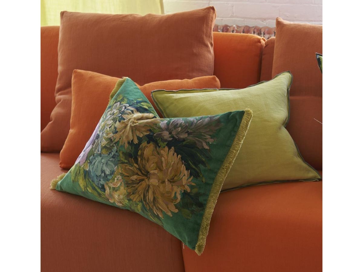 DESIGNERS GUILD Fleurs d'Artistes Velours Cushion / デザイナーズギルド フルール ダーティスト ベロア クッション 60 × 45cm （クッション > クッション・クッションカバー） 3