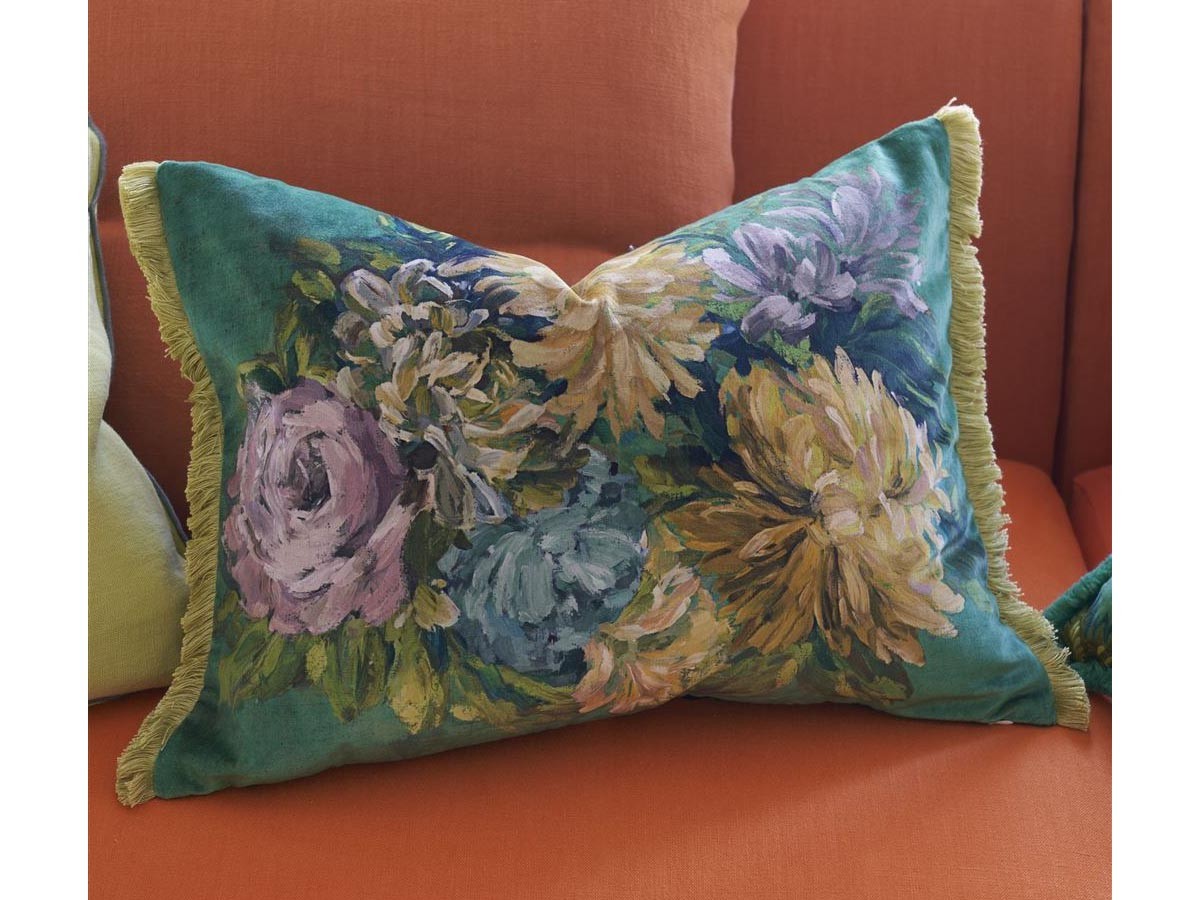 DESIGNERS GUILD Fleurs d'Artistes Velours Cushion / デザイナーズギルド フルール ダーティスト ベロア クッション 60 × 45cm （クッション > クッション・クッションカバー） 4