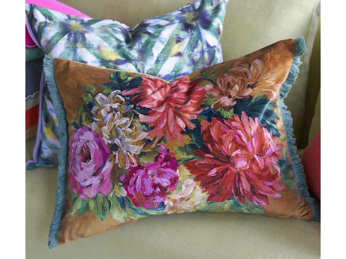 DESIGNERS GUILD Fleurs d'Artistes Velours Cushion / デザイナーズギルド フルール ダーティスト ベロア クッション 60 × 45cm （クッション > クッション・クッションカバー） 8