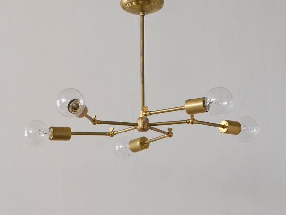 SOLID BRASS LAMP 5ARM 3