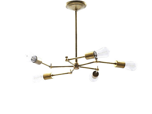 SOLID BRASS LAMP 5ARM 1