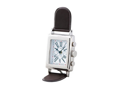 FLYMEe accessoire テーブルクロック ブラウン レザーベルト FLYMEe accessoire TABLE CLOCK BROWN LEATHER BELT / フライミー