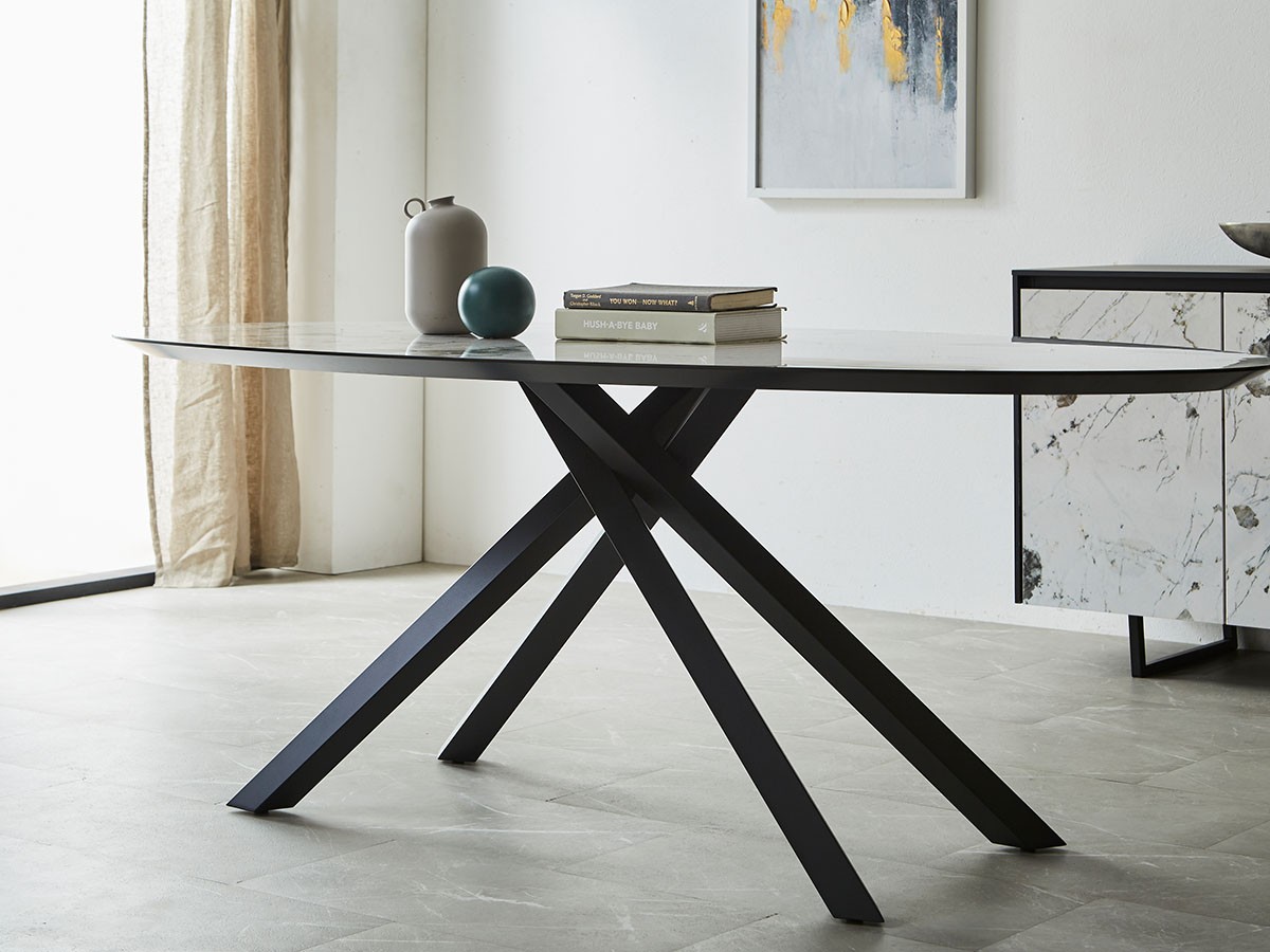 Oval Dining Table / オーバルダイニングテーブル X脚 #122577 （テーブル > ダイニングテーブル） 5