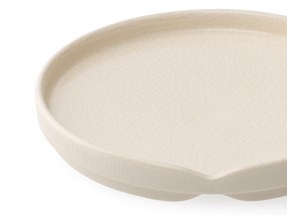 HASU WHITE CRACKLE Plate M / ハス 白貫入 中皿 （食器・テーブルウェア > 皿・プレート） 2