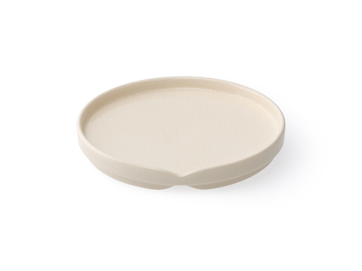 HASU WHITE CRACKLE Plate M / ハス 白貫入 中皿 （食器・テーブルウェア > 皿・プレート） 1