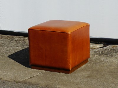 RE : Store Fixture UNITED ARROWS LTD. Leather Cube Stool C / リ