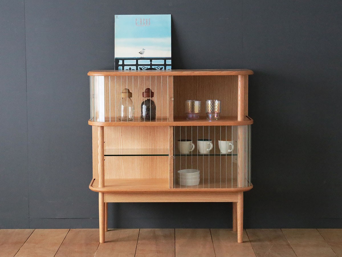 AKI＋ JYABARA GLASS D-LAYER / アキ プラス ジャバラ ガラス ダブルレイヤー ガラス + 木扉 （収納家具 > キャビネット） 3