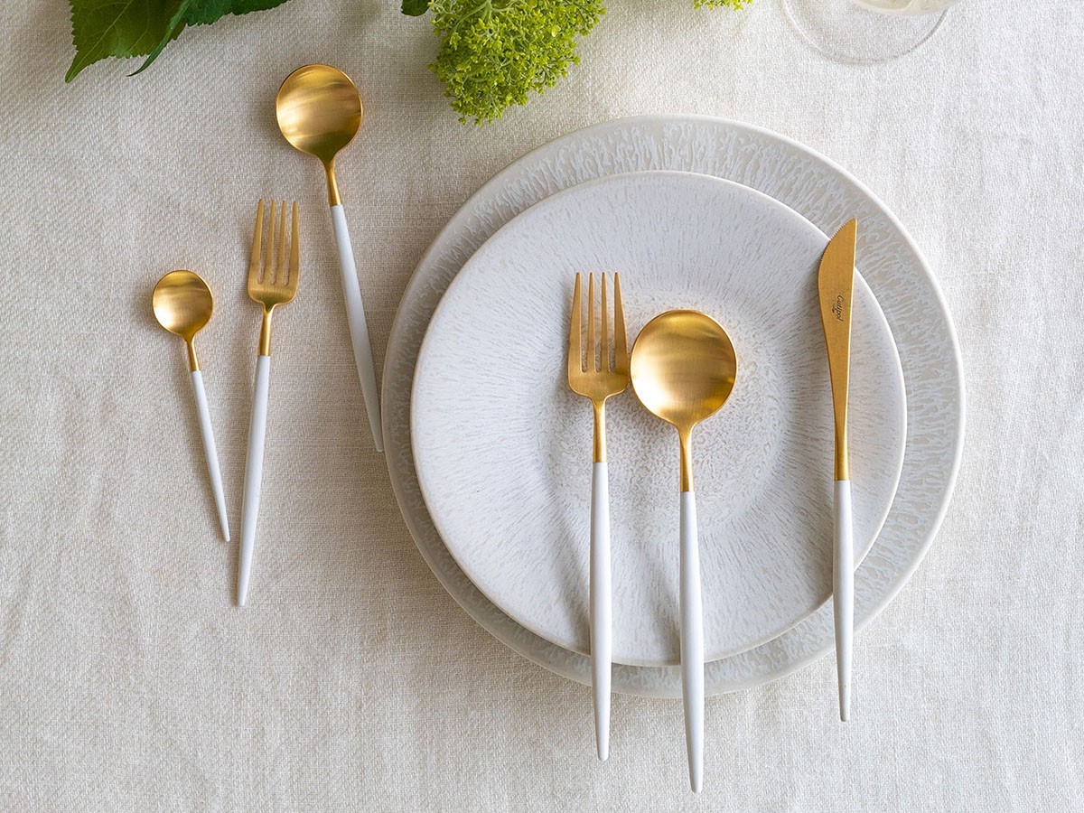 Cutipol GOA Table Fork / クチポール ゴア テーブルフォーク（ホワイト × ゴールド） （食器・テーブルウェア > カトラリー） 3