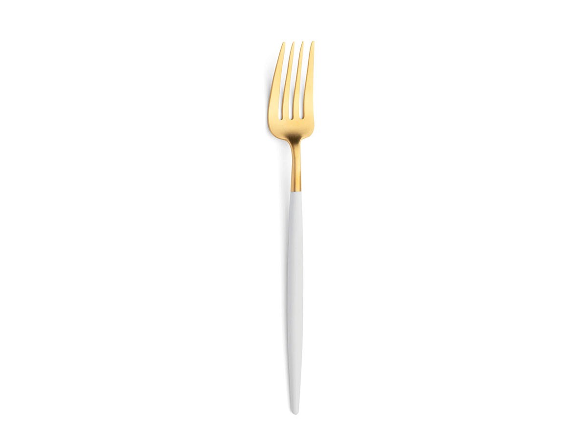 Cutipol GOA Table Fork / クチポール ゴア テーブルフォーク（ホワイト × ゴールド） （食器・テーブルウェア > カトラリー） 1