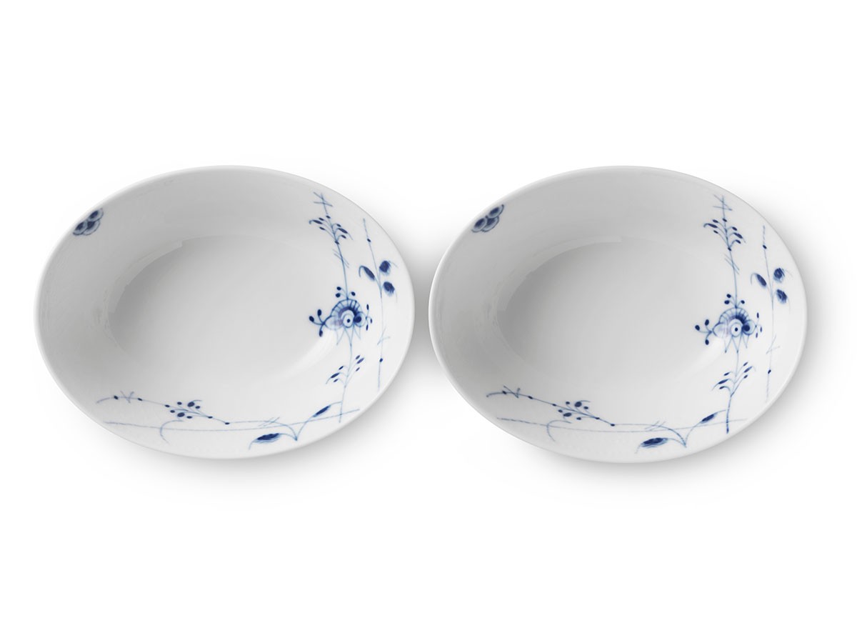 Blue Palmette Oval Bowl Pair