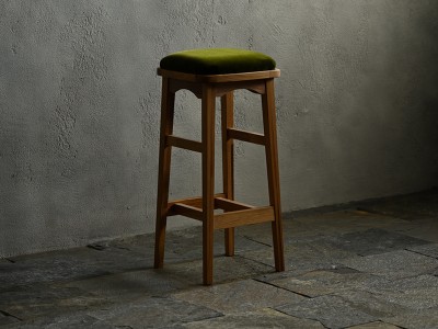 チェア アンティーク 木製 バーハイチェア 1脚 完成品 室内向