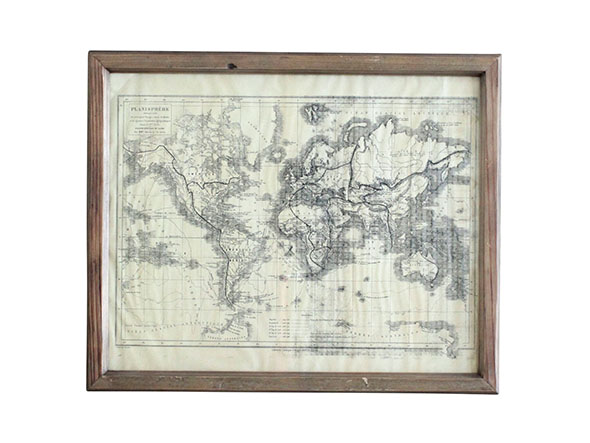 Knot antiques FLAME FRAME / ノットアンティークス フレイム フレーム D（世界地図） （オブジェ・アート > ウォールデコ・ポスターフレーム） 1