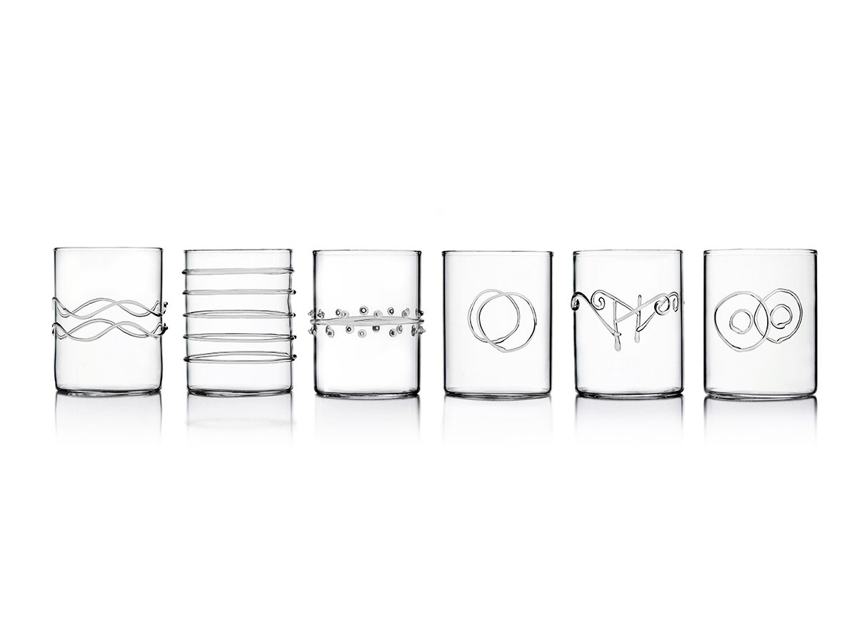 ICHENDORF MILANO Deco Clear Water Glass Assorted 6pcs / イッケンドルフ・ミラノ デコ クリア ウォーターグラス アソート 6点セット （食器・テーブルウェア > タンブラー・グラス） 4