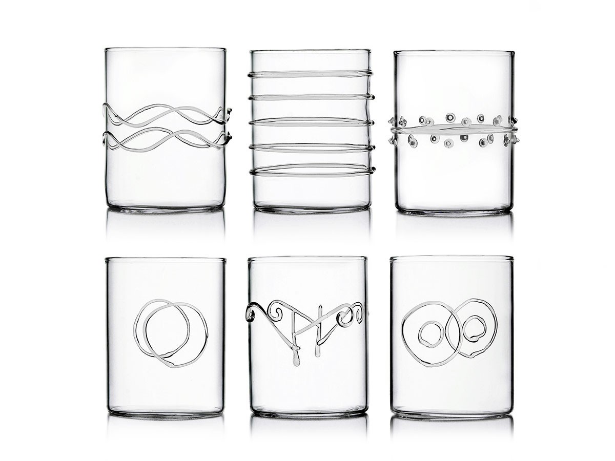 ICHENDORF MILANO Deco Clear Water Glass Assorted 6pcs