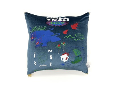 AFTERU VELOR CUSHION COVER EYE / アフターユー ベロア クッション