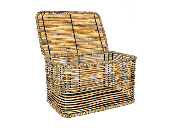 a.depeche slit rattan basket square 3set / アデペシュ スリット ラタンバスケット スクエア 蓋付（3個セット） （雑貨・その他インテリア家具 > 収納ボックス・収納ケース） 3