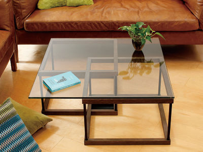 FLYMEe Noir GLASS LIVING TABLE W80 / フライミーノワール ガラス 