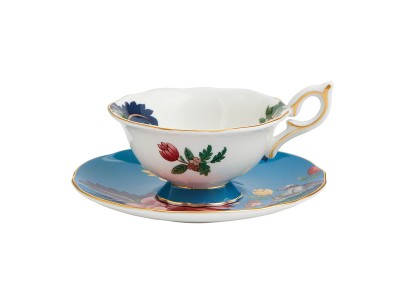 WEDGWOOD WONDERLUST SAPPHIRE GARDEN TEACUP & SAUCER / ウェッジウッド ワンダーラスト  サファイアガーデン ティーカップ & ソーサー - インテリア・家具通販【FLYMEe】