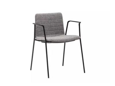 Andreu World Flex Chair Stackable Armchair Fully Upholstered Shell