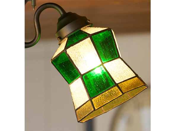 CUSTOM SERIES
3 Ceiling Lamp × Stained Glass Dots / カスタムシリーズ
3灯シーリングランプ × ステンドグラス（ドッツ） （ライト・照明 > シーリングライト） 5