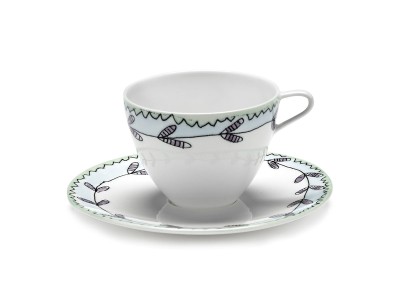 SERAX MIDNIGHT FLOWERS by MARNI Cappuchino Cup with Saucer Blossom