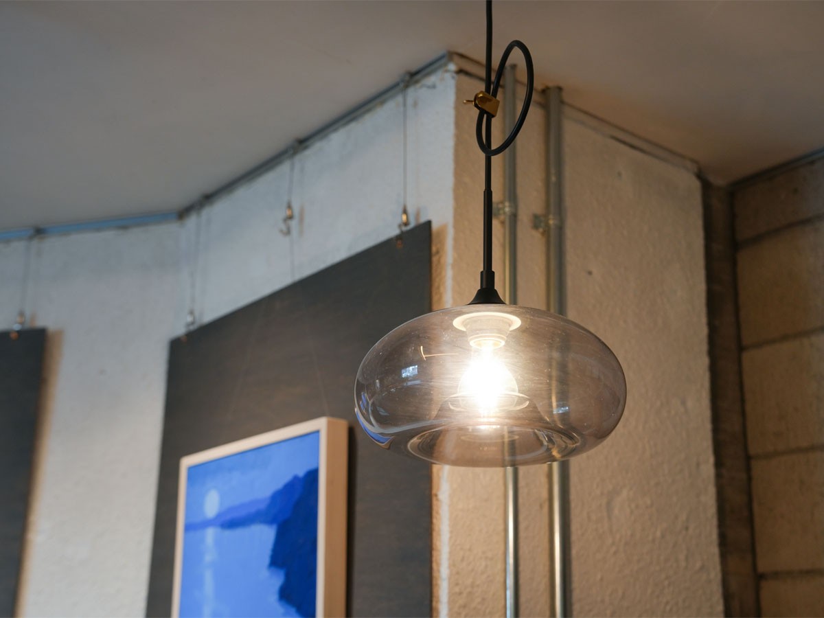 Gray Glass Pendant Light Shade / グレー グラスペンダントシェード ディスク （ライト・照明 > ペンダントライト） 11
