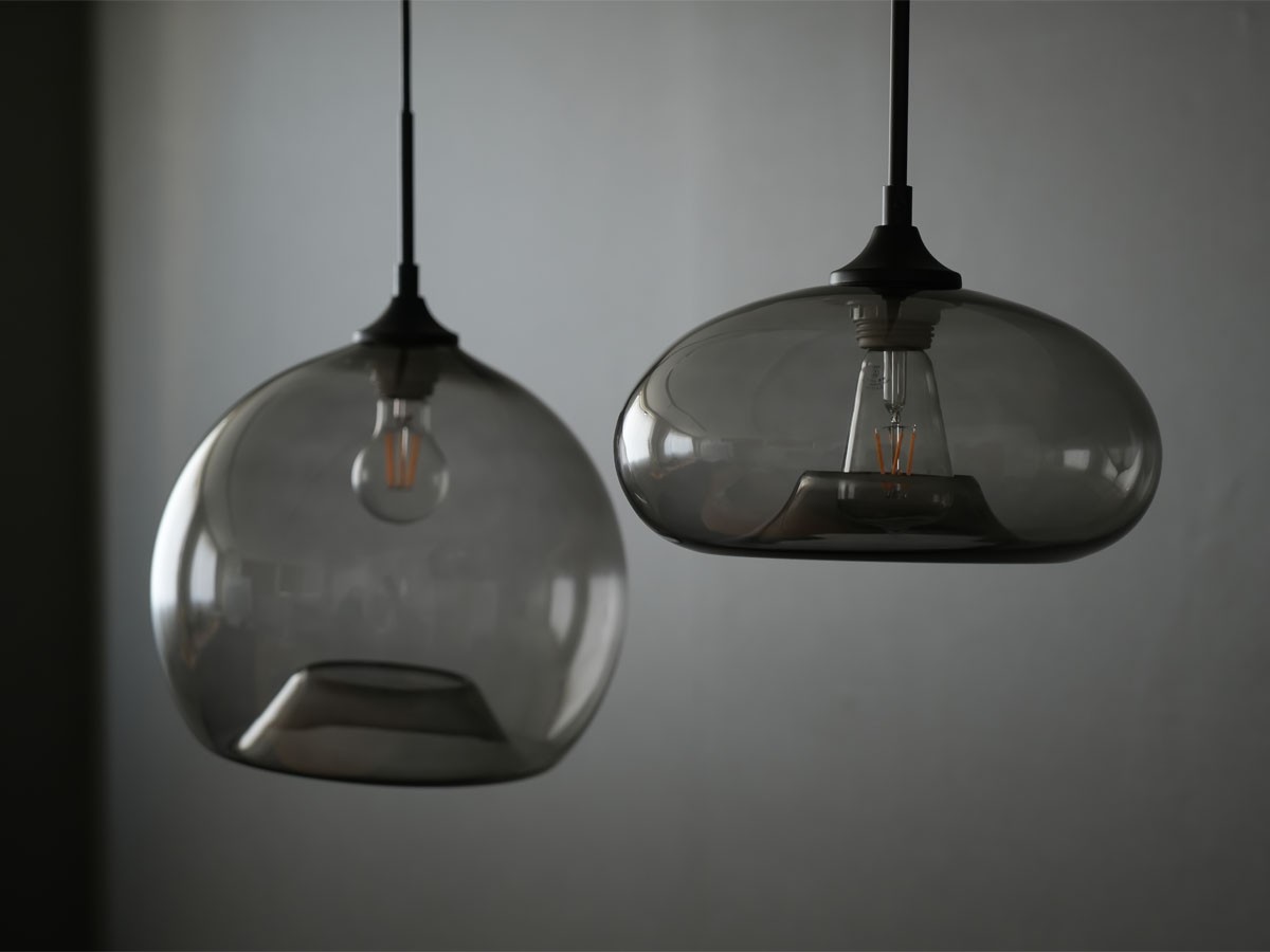Gray Glass Pendant Light Shade / グレー グラスペンダントシェード ディスク （ライト・照明 > ペンダントライト） 14