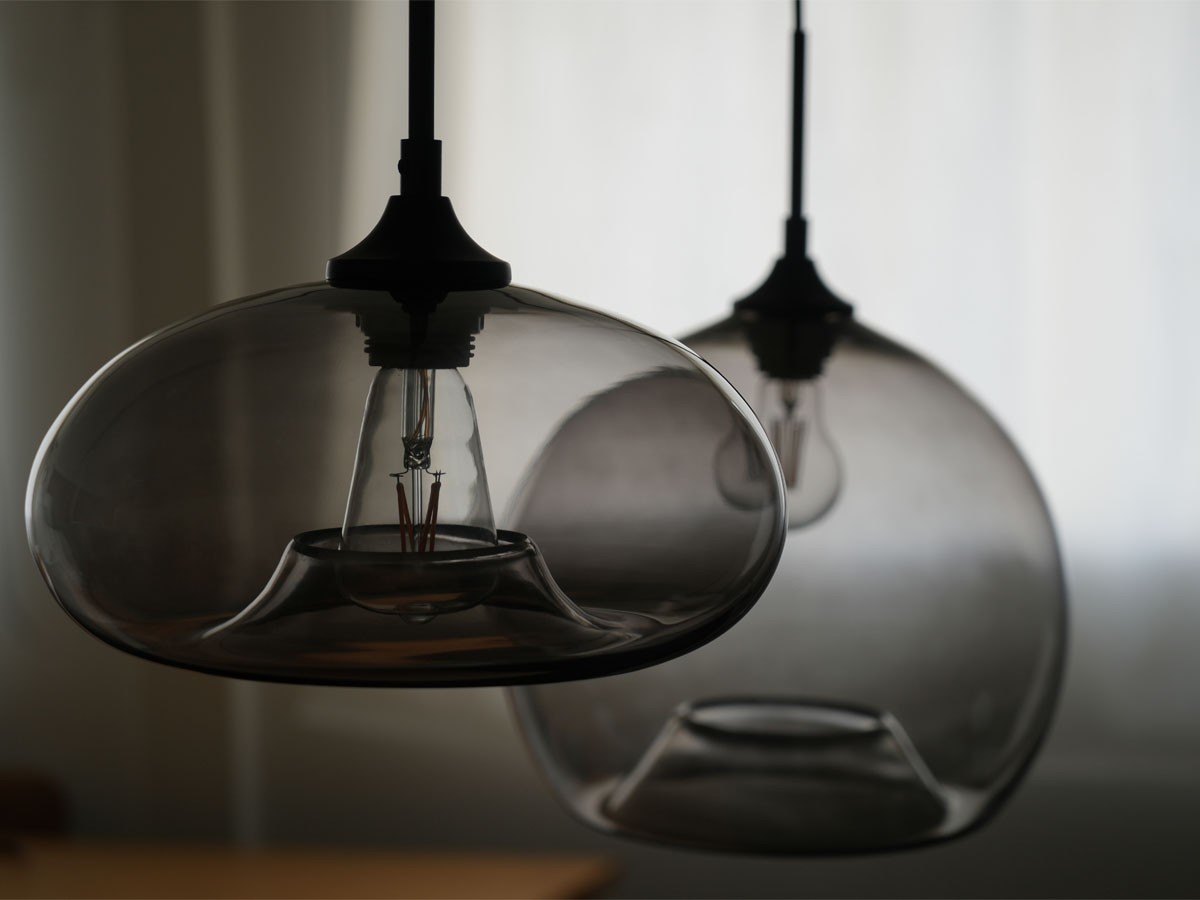 Gray Glass Pendant Light Shade / グレー グラスペンダントシェード ディスク （ライト・照明 > ペンダントライト） 20