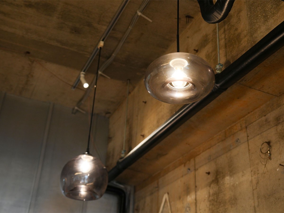 Gray Glass Pendant Light Shade / グレー グラスペンダントシェード ディスク （ライト・照明 > ペンダントライト） 7
